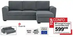 Conforama Canapé d'angle convertible Faro offre