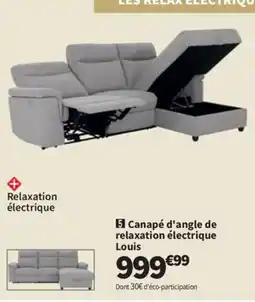 Conforama Canapé d'angle de relaxation électrique Louis offre