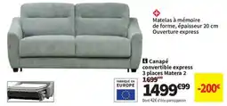 Conforama Canapé convertible express 3 places Matera 2 offre