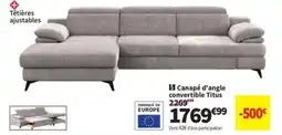 Conforama Canapé d'angle convertible Titus offre