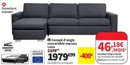 Conforama Canapé d'angle convertible express Lena offre