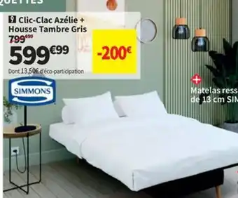 Conforama Clic-Clac Azélie + Housse Tambre Gris offre