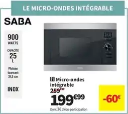 Conforama Micro-ondes intégrable offre