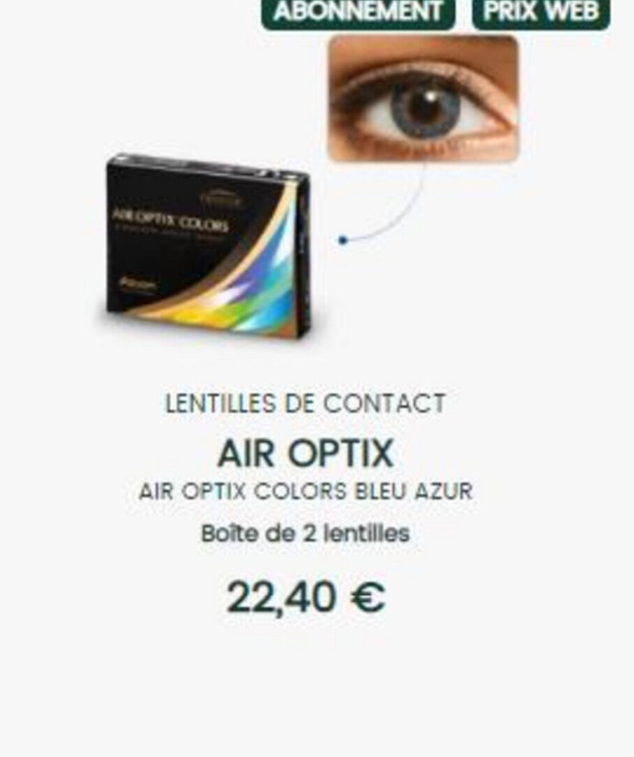 Promo Air Optix Colors Bleu Azur chez Générale Optique