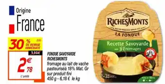 Fondue savoyarde richesmonts