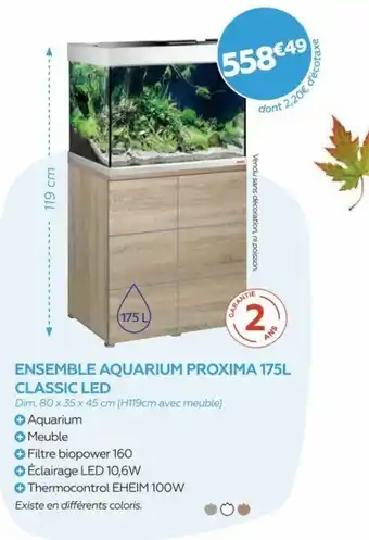 Nilufar Ensemble Aquarium Proxima 175L offre