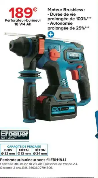 Castorama Perforateur-Burineur Sans Fil ERH18-Li offre