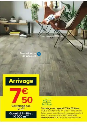 Castorama Carrelage Sol Legend 17,8x 62,8 offre