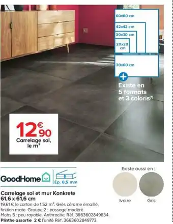 Castorama Carrelage Sol Et Mur Konkrete offre