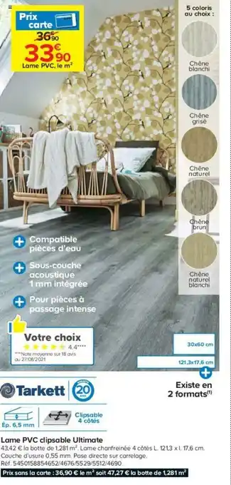 Castorama Lame PVC Clipsable Ultimate offre