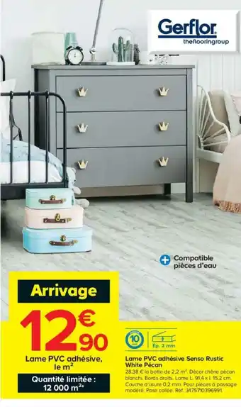 Castorama Lame PVC Adhésive Senso Rustic White Pécan offre
