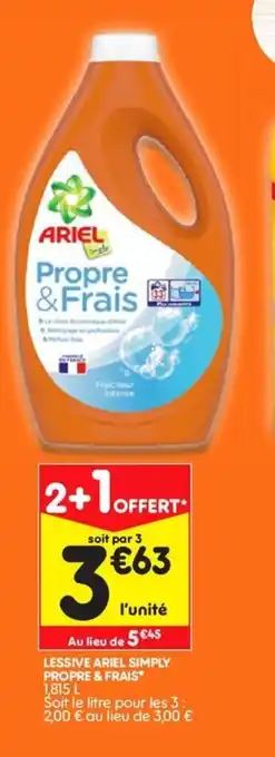 Leader Price Lessive ariel simply offre