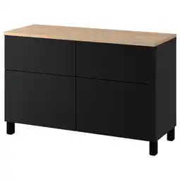 IKEA BestÅ Combi rangement portes/tiroirs, brun noir/lappviken/stubbarp brun noir, 120x42x76 cm offre