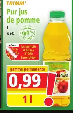 Norma TRIMM Pur jus de pomme offre