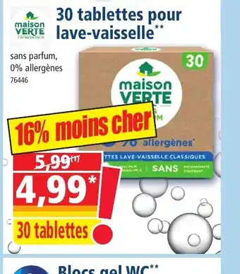 Norma 30 tablettes pour lave-vaisselle offre