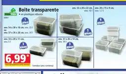 Norma Boîte transparente offre