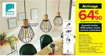 Castorama Suspension 3 lumières offre