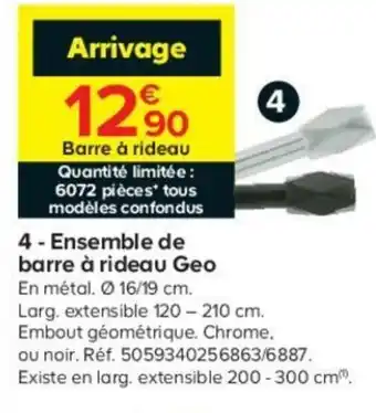 Castorama Ensemble de barre à rideau Geo offre