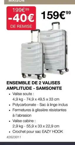 Costco ENSEMBLE DE 2 VALISES AMPLITUDE - SAMSONITE offre