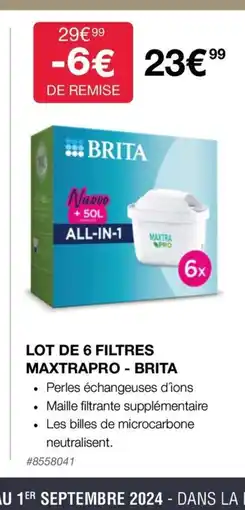 Costco LOT DE 6 FILTRES MAXTRAPRO - BRITA offre