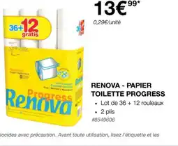 Costco RENOVA - PAPIER TOILETTE PROGRESS offre