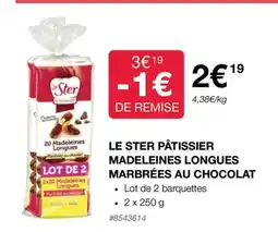 Costco LE STER PÂTISSIER MADELEINES LONGUES MARBRÉES AU CHOCOLAT offre