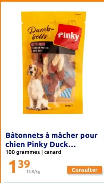 Action Bâtonnets à mâcher pour chien Pinky Duck offre