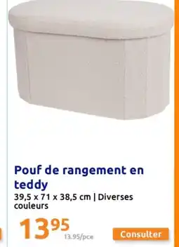 Action Pouf de rangement en teddy offre