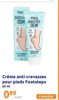 Action Crème anti-crevasses pour pieds Footsteps offre