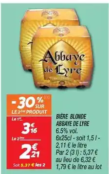 Netto Abbaye de lyre - bière blonde offre