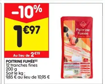 Leader Price Poitrine fumée offre