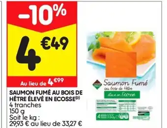 Leader Price Saumon fumé au bois de offre