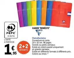 E.Leclerc Clairefontaine - cahier mimesys offre