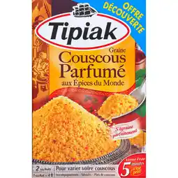 Carrefour Market TIPIAK Graine Couscous parfumé aux épices du monde Offre découverte offre