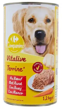 Carrefour Market CARREFOUR COMPANINO Pâtée pour chien Vitalive offre