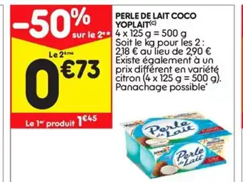 Leader Price Perle de lait coco yoplait offre