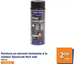 Action Spectrum Peinture en aérosol résistante à la chaleur Noir mat offre