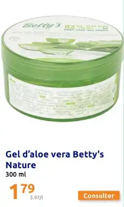 Action Betty's Nature Gel d'aloe vera offre