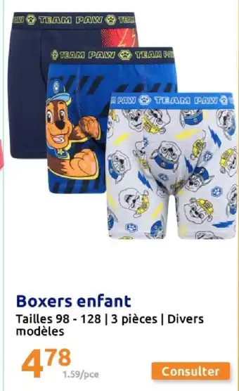 Action Boxers enfant offre