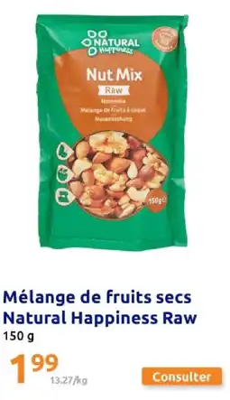 Action Natural Happiness Raw Mélange de fruits secs offre