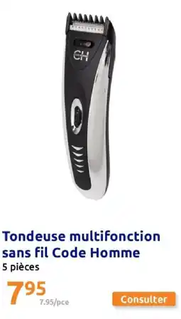 Action Code Homme Tondeuse multifonction sans fil offre