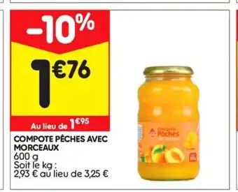 Compote pêches avec