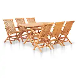 Jardiland Salon de jardin pliable en teck - vidaXL offre