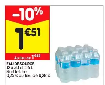 Leader Price Eau de source offre
