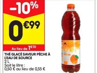 Leader Price Thé glacé saveur pêche à offre