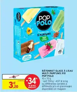 Intermarché Pop polo - bâtonnet glace à l'eau multi parfums x10 offre