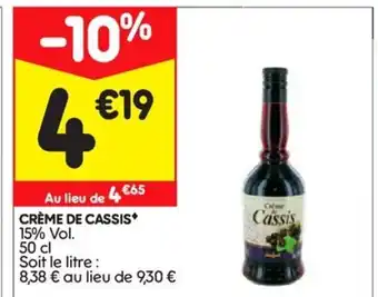 Leader Price Crème de cassis offre