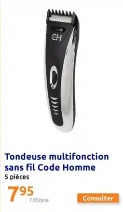 Action Tondeuse multifonction sans fil Code Homme offre