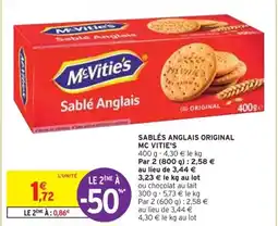 Intermarché SABLÉS ANGLAIS ORIGINAL MC VITIE'S offre