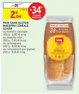 Intermarché PAIN SANS GLUTEN MAESTRO CÉRÉALE SCHÄR offre